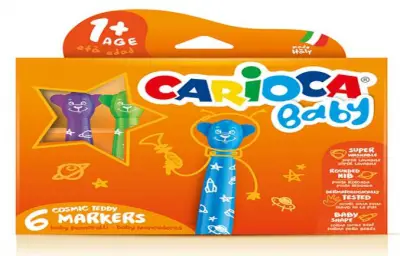 Carioca Teddy Jumbo Bebek Yıkanabilir Keçeli Boya Kalemi 6lı